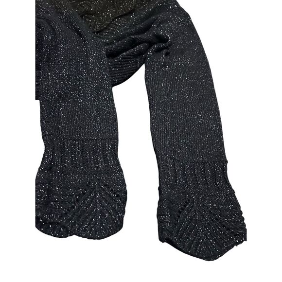 Beverly Drive Women’s Size L Open Cardigan Sweater Ruffled Scalloped Bling - Picture 12 of 12